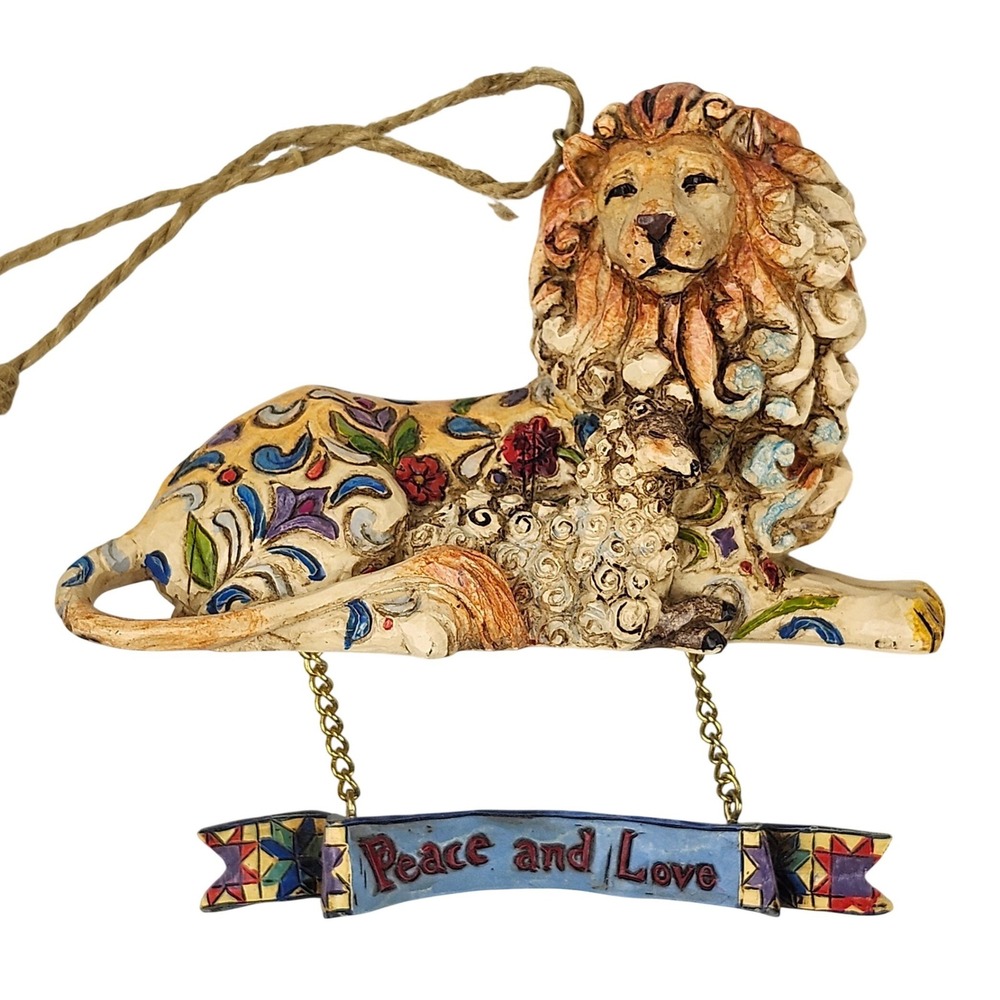 Jim Shore 2006 Heartwood Creek Lion And Lamb‎ Peace Love Ornament No Tag No Box